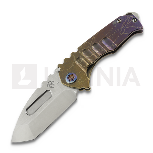 Medford Genesis T S45VN Tumbled Tanto 접이식 나이프, Bronze/Violet Fade "Lightning"