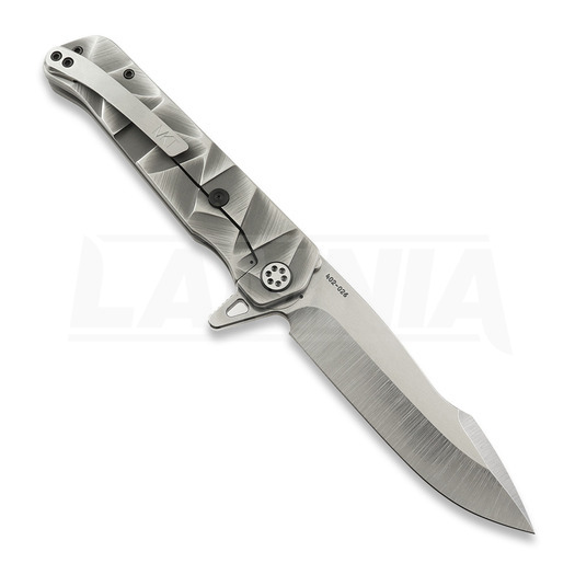 Medford Gigantes S45VN Tumbled sulankstomas peilis, Silver "Stained Glass"