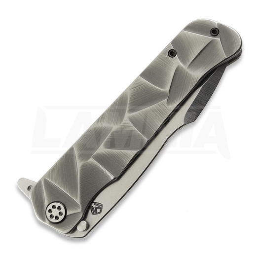 Medford Gigantes S45VN Tumbled folding knife, Silver "Stained Glass"