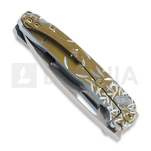 Medford Infraction foldekniv, S45VN, Aqua w/Brz Flats Jasmine Fade