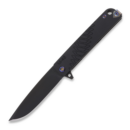 Navalha Medford M-48, S45VN PVD Blade, Black Handle, PVD Spring