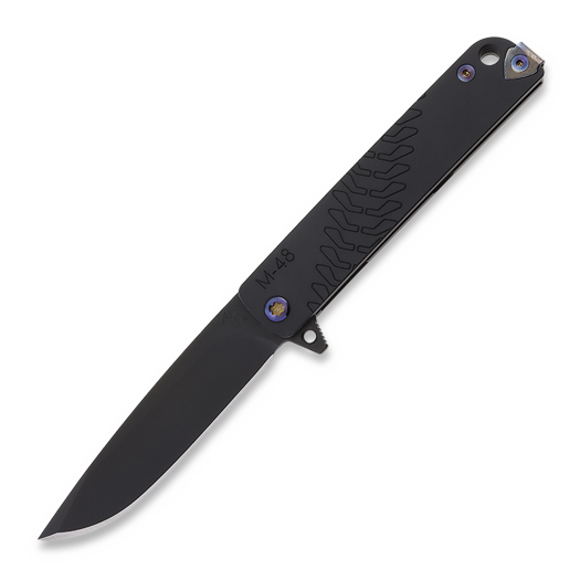 Navaja Medford M-48, S45VN PVD Blade, Black Handle, PVD Spring