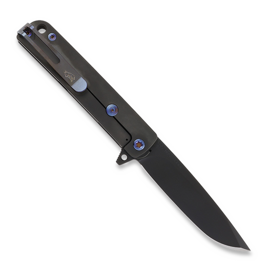 Medford M-48 folding knife, S45VN PVD Blade, Black Handle, PVD Spring
