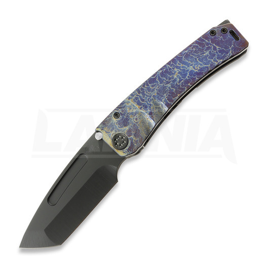 Medford Marauder 3V DLC Tanto 접이식 나이프, Blue Acid Etched