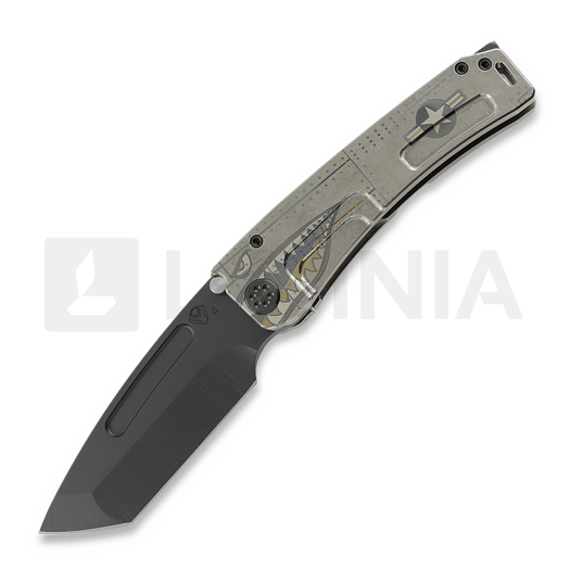 Coltello pieghevole Medford Marauder-H S45VN DLC Tanto "Warthog/Star-N-Bars/Rivets"