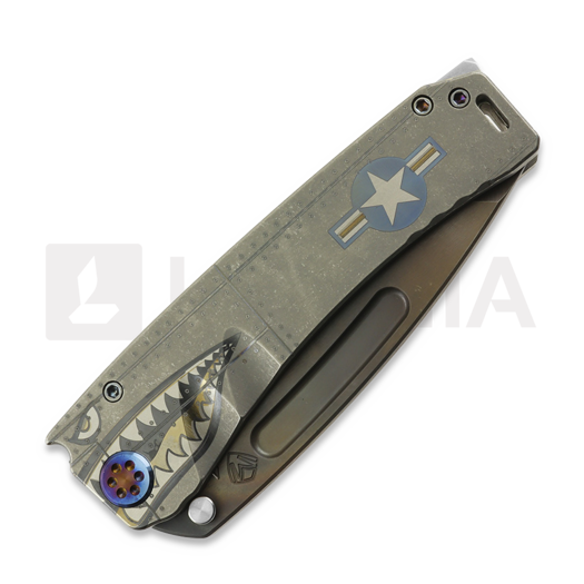 Medford Marauder S45VN Vulcan Tanto sulankstomas peilis, "OS" Tumbled "Warthog"