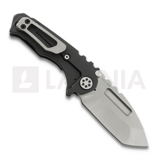 Medford Micro T Magnacut Satin Tanto sulankstomas peilis, Black DLC