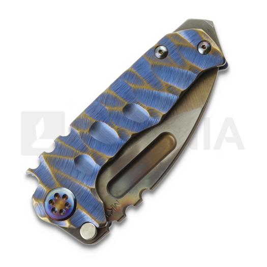 Medford Micro T S35VN Vulcan DP sulankstomas peilis, Blue & Bronze "Predator"