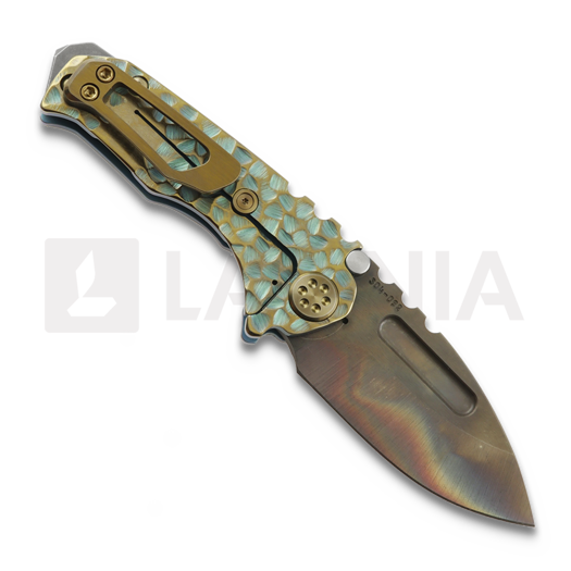 Medford Micro T S45VN Vulcan DP sulankstomas peilis, Green & Bronze "Peaks N Valleys"