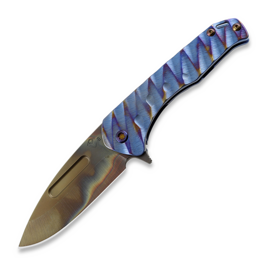 Medford Praetorian Slim Flipper S35VN Vulcan DP, Blue "Lightning"