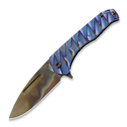 Medford Praetorian Slim Flipper S35VN Vulcan DP, Blue "Lightning"