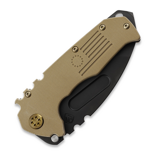 Couteau pliant Medford Scout M/P, D2 PVD Tanto Blade, Coyote G10