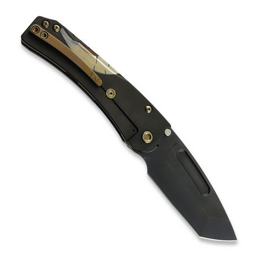 Coltello pieghevole Medford Slim Midi S45VN, DLC Tanto, PVD "Bronze Molon Labe"
