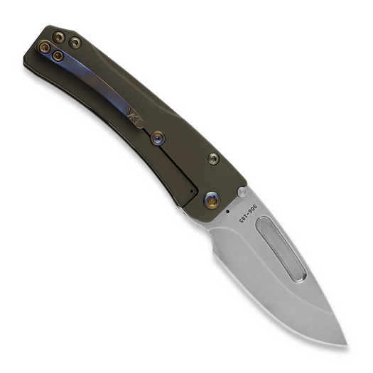 Medford Slim Midi. Tumbled DP sulankstomas peilis, BB/Bronze Handles