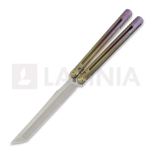 Medford Viceroy S35VN Tumbled Tanto balisong, Violet Fade