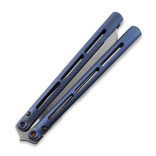 Medford Viceroy balisong, S45VN Tumbled Drop Point, Blue