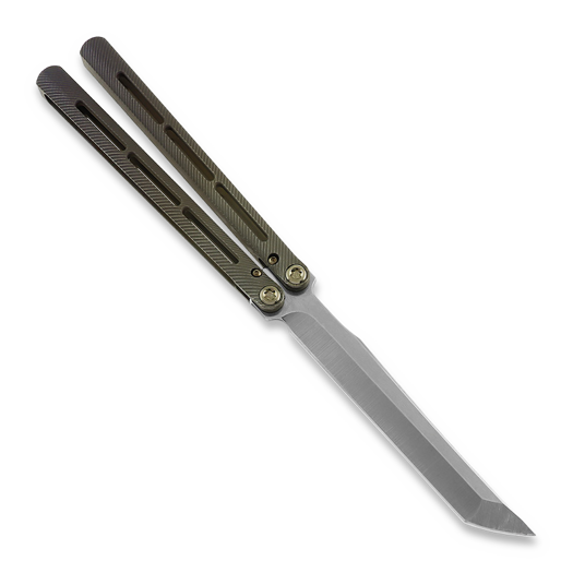 Medford Viceroy balisong, S45VN Tumbled Tanto, Bronze Violet