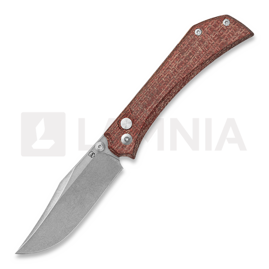 Mercury Amon - Elmax - Red Burlap Micarta 折り畳みナイフ