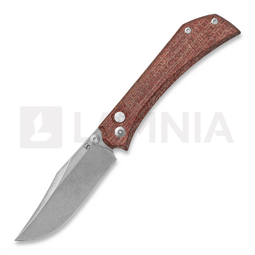Mercury Amon - Elmax - Red Burlap Micarta 折り畳みナイフ