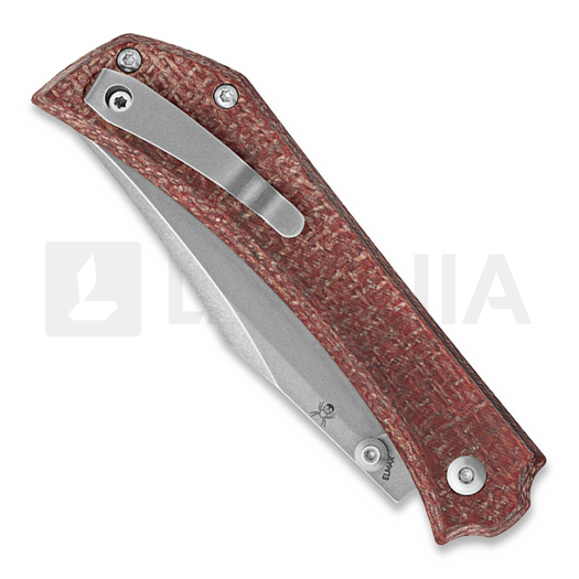 Mercury Amon - Elmax - Red Burlap Micarta sulankstomas peilis