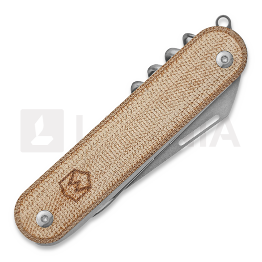Mercury Duca 5 - Elmax - Natural Canvas Micarta folding knife