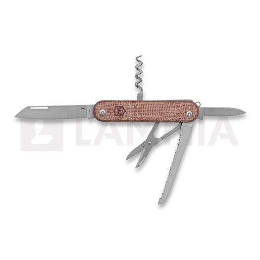 Mercury Duca 5 - Elmax - Red Burlap Micarta foldekniv