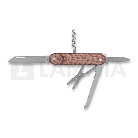 มีดพับ Mercury Duca 5 - Elmax - Red Burlap Micarta