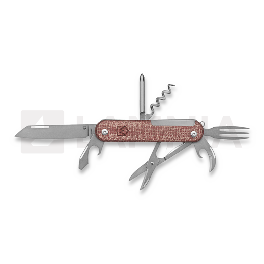 Mercury Duca 7 - Elmax - Red Burlap Micarta sulankstomas peilis