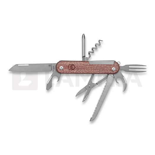 Mercury Duca 8 - Elmax - Red Burlap Micarta kääntöveitsi