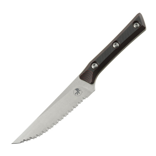 Steak knife Microtech 4,5" Serrated Steak Knife Set - Stonewash - Black Cherry G10 3600-12SETBC