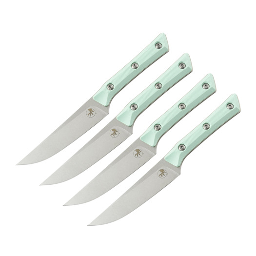 Steak knife Microtech 4,5" Steak Knife Set - Stonewash - Caribbean Blue G10 3600-10SETCA