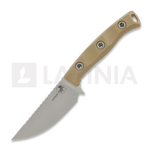 Microtech Akris Stonewashed peilis, Dark Earth G-10, kydex sheath 95-10DE-6