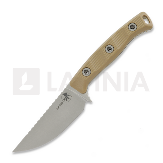 Нож Microtech Akris Stonewashed, Dark Earth G-10, kydex sheath 95-10DE-6