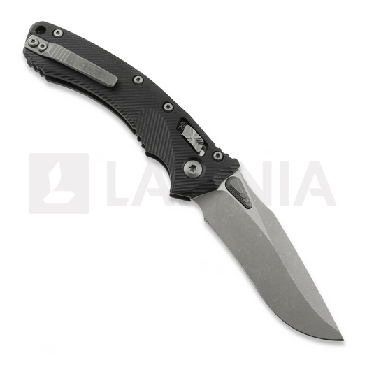 Microtech Amphibian Apocalyptic finish sulankstomas peilis, Fluted G10 Black 137RL-10APFLGTBK