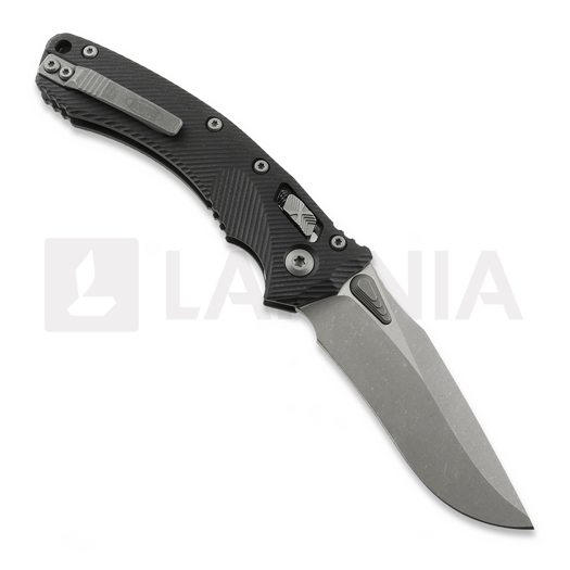 Microtech Amphibian Apocalyptic finish kääntöveitsi, Fluted G10 Black 137RL-10APFLGTBK