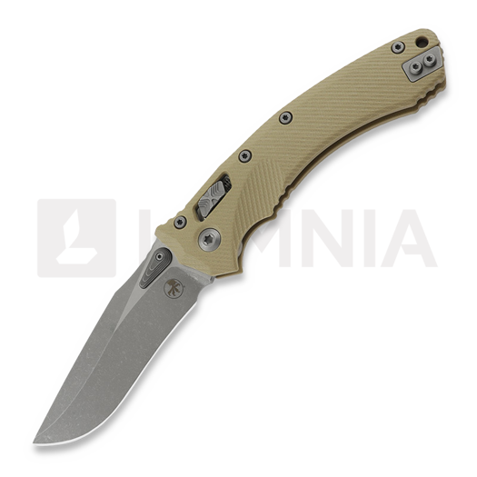 Microtech Amphibian Apocalyptic finish, Fluted G10 Tan 137RL-10APFLGTTA