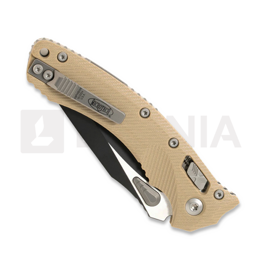 Microtech Amphibian Black Tan 折叠刀, 锯齿刀片 137RL-2FLGTTA