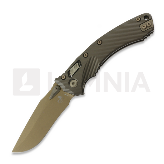 Microtech Amphibian 접이식 나이프, Fluted Dark Burnt Bronzed Apocalyptic 137RL-1FLDB-X19Z23