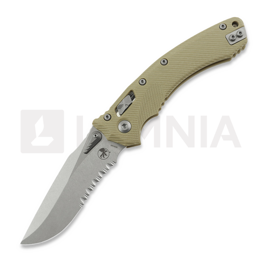 Liigendnuga Microtech Amphibian Fluted Stonewashed Tan, hammastera 137RL-11FLGTTA