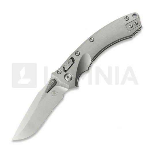 Складний ніж Microtech Amphibian Mini Ram-Lok Stonewash Slab Titanium, blue accent 137MRL-10MS2
