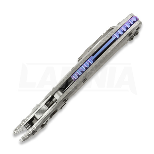 Microtech Amphibian Ram-Lok sulankstomas peilis, Flat Titanium, stonewashed 1137RL-10MS3