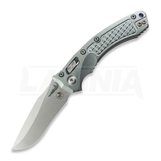 มีดพับ Microtech Amphibian Ram-Lok, Ice Blue Ano Frag, Stonewash 137RL-10FRMS6
