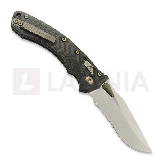 Microtech Amphibian Ram-Lok Stonewash Slab Carbon Fiber 접이식 나이프 137RL-10MS12