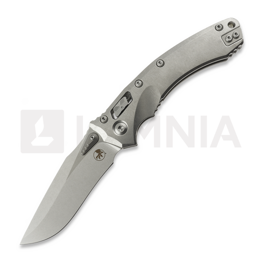 Microtech Amphibian Ram-Lok Stonewash Slab Titanium סכין מתקפלת, bronze accents 137RL-10MS1