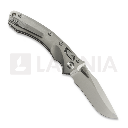 Microtech Amphibian Ram-Lok Stonewash Slab Titanium sulankstomas peilis, bronze accents 137RL-10MS1