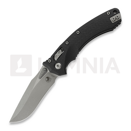 Saliekams nazis Microtech Amphibian Stonewash, Fluted G10 Black 137RL-10FLGTBK