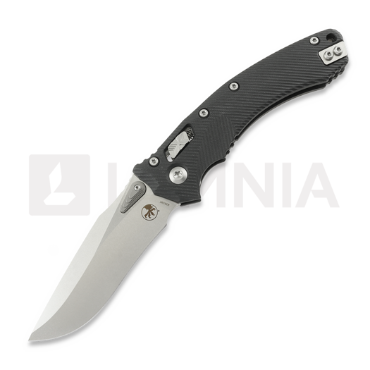 Microtech Amphibian Stonewash 折り畳みナイフ, Fluted G10 Black 137RL-10FLGTBK