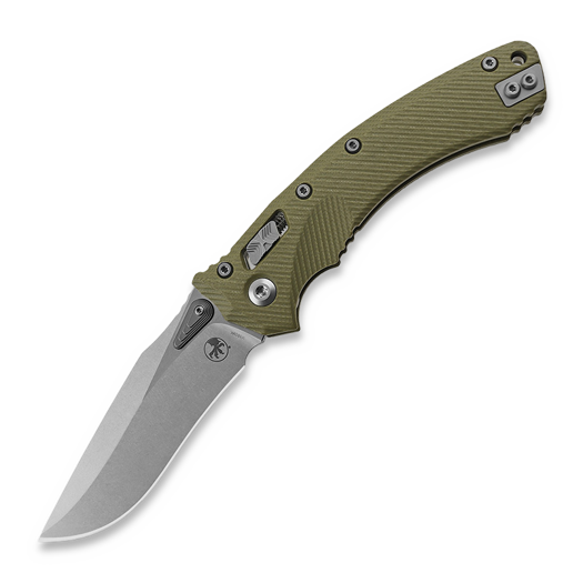 Saliekams nazis Microtech Amphibian, stonewashed, fluted od green G10 137RL-10FLGTOD