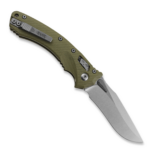 Microtech Amphibian folding knife, stonewashed, fluted od green G10 137RL-10FLGTOD