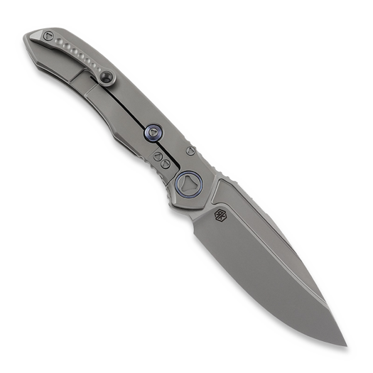 Microtech Anax S/E Bead Blast folding knife, Blue Ti Pivot 190C-7CFITI